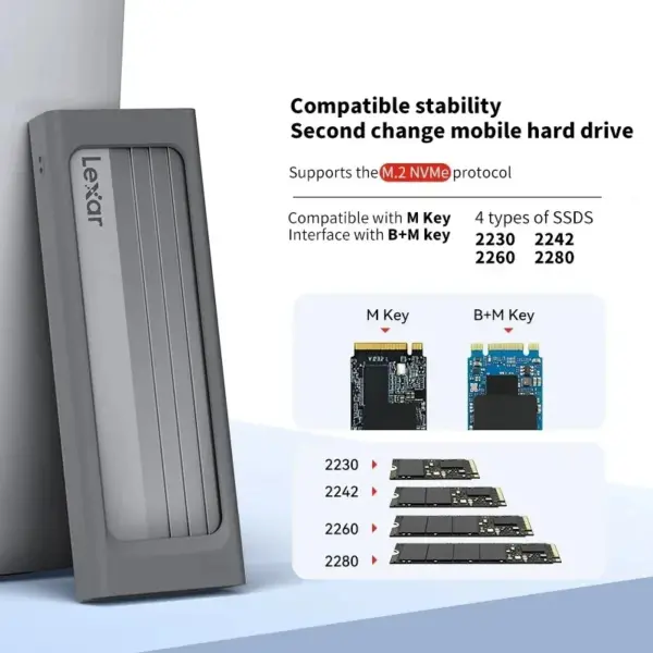 Lexar E300 M.2 SSD Enclosure USB 3.2 Type C - Image 5