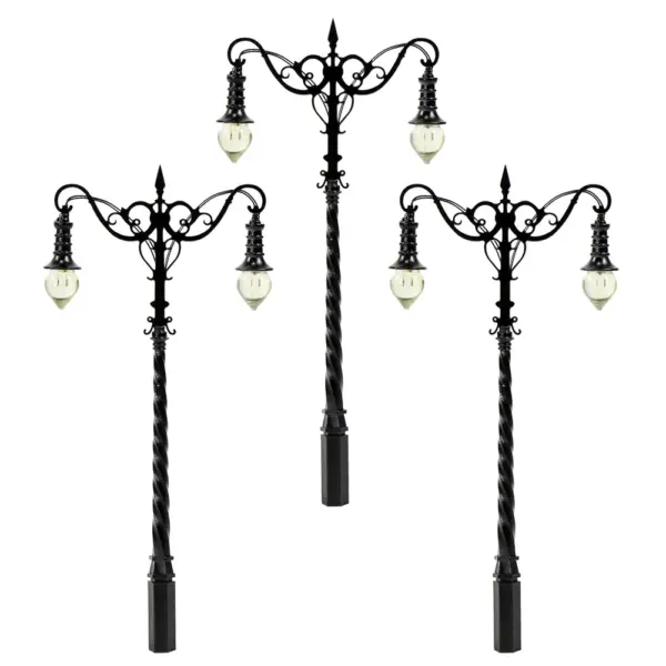 HO Scale Double-Head Street Light Set for Model Railroads - Image 2