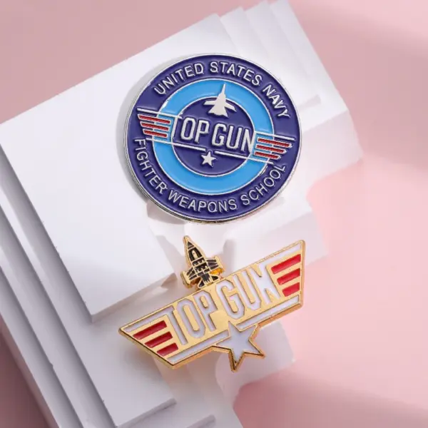 Navy Fighter Badge Top Gun Enamel Pin - Image 5
