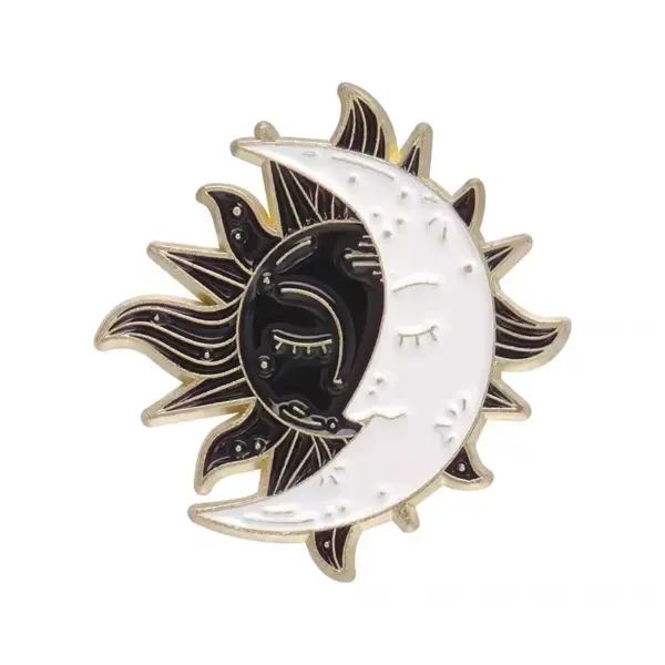 Sun Moon Yin Yang Enamel Pins Brooches - Image 7