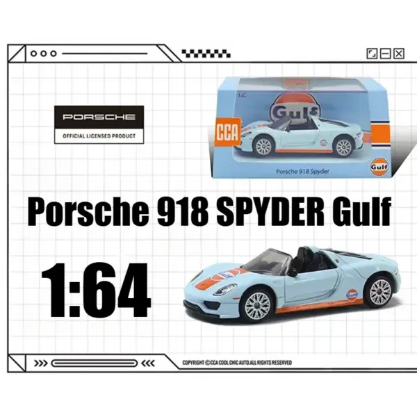 CCA 1:64 Porsche 918 Spyder Diecast Car Model - Image 13