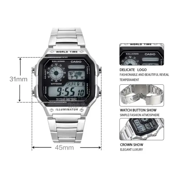 Casio Digital Wristwatch with World Time Feature - Image 5