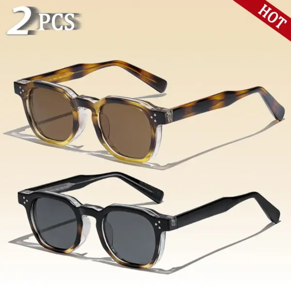 Retro Punk Square Men Sunglasses Model K39769 - Image 10