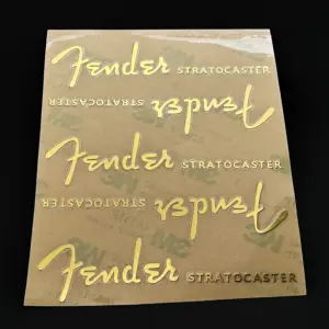 5 Pack Gold Fender Stratocaster Decal Stickers