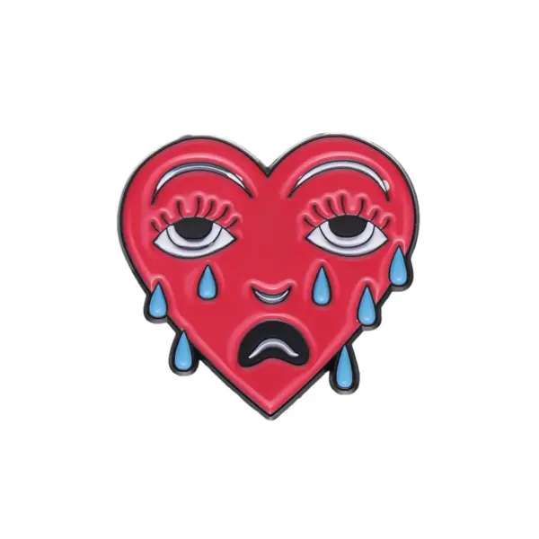 Heart Shape Ocean Wave Tears Brooch Piercing - Image 8