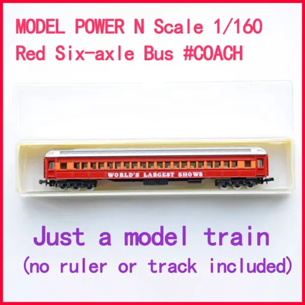 Red Six-Axle N Scale Bus Model for Collection - Image 6