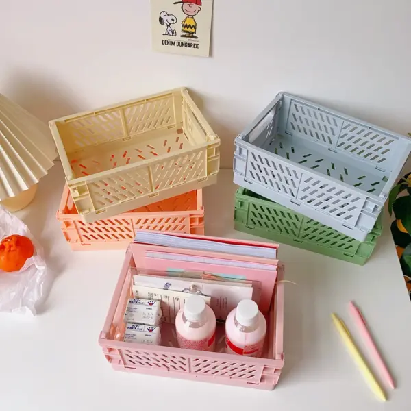 Foldable Storage Crate for Home Organization - Image 2