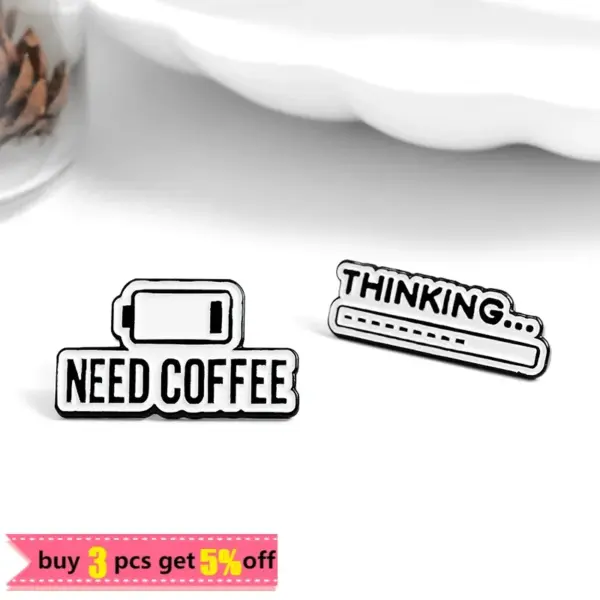 Book and Coffee Enamel Pins Collection for Book Lovers - Image 3