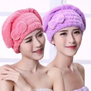Microfiber Hair Drying Towel with Bowknot Cap 14 S85d0b11a4b41494ca967f37ec07f494aq