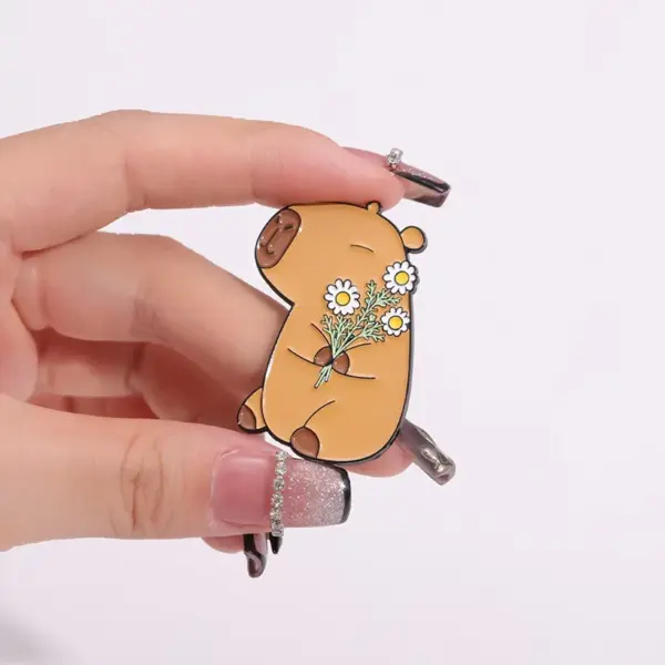 Cute Animal Capybara Enamel Pin Badge - Image 2
