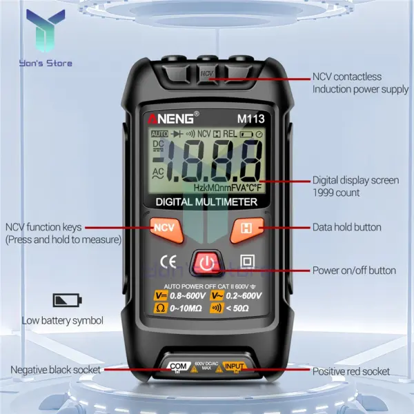 1Pcs ANENG M113 Digital Multimeter for Electrical Testing - Image 5