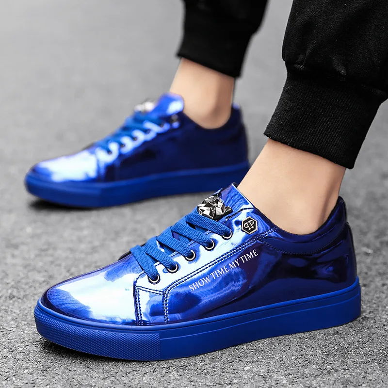 Men's Patent Leather Casual Sneakers 47 4 Men's Patent Leather Casual Sneakers 47 - Image 4