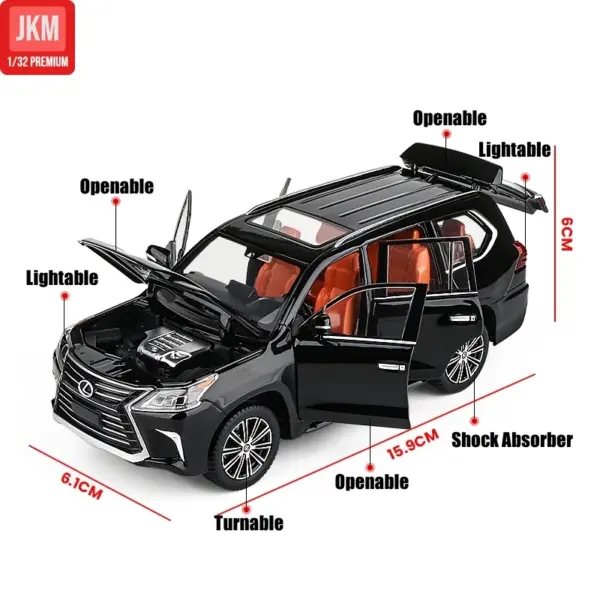 Lexus LX570 LX600 1:32 Diecast SUV Toy Model - Image 2