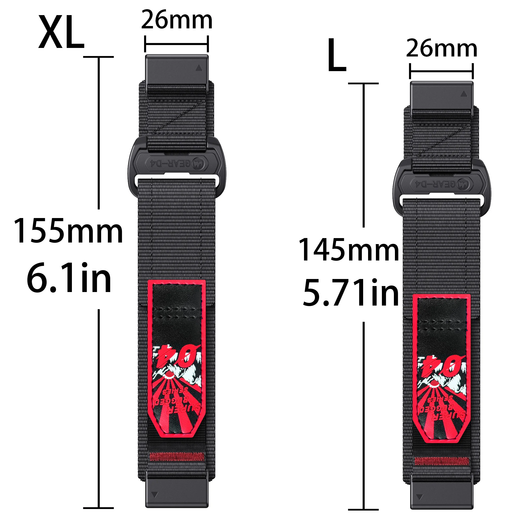 26mm Nylon Band for Garmin Fenix E Series 2 26mm Nylon Band for Garmin Fenix E Series - Image 2