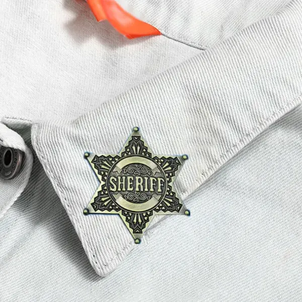 Six-pointed Star Sheriff Badge Lapel Pin - Image 4
