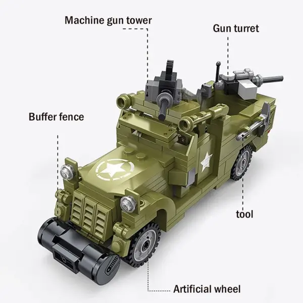 WWII M3A1 Half-Track Military Block Model - Image 6