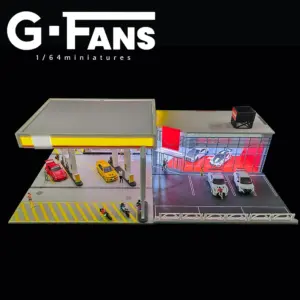 1:64 Scale LED Car Garage Diorama Model 38 S8980d9e9e7184e7f84ddaf853e81be9fZ