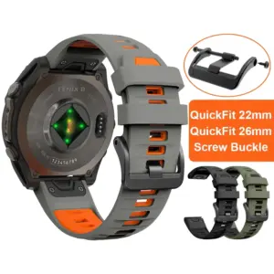 Silicone Strap with Steel Buckle for Garmin Fenix 19 S8a0cdf8024db4d7e9f54264f60494513O