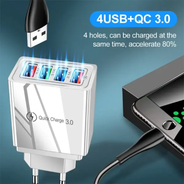 Fast 4-Port USB Charger Quick Charge 3.0 - Image 4