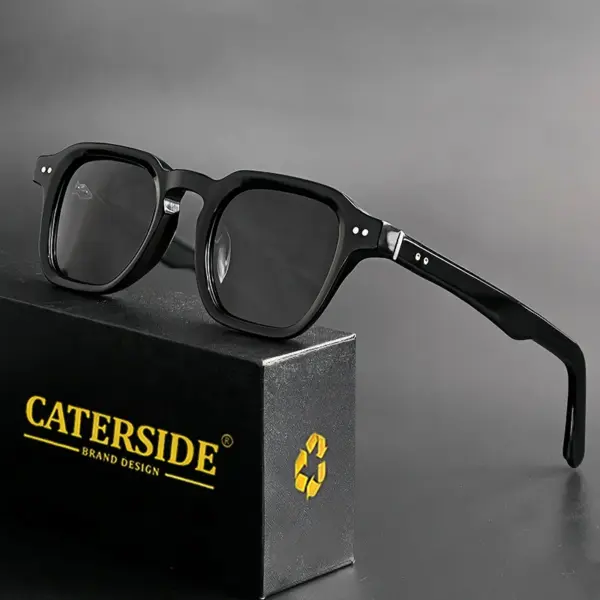 Square Acetate Polarized Sunglasses for Men - Image 2