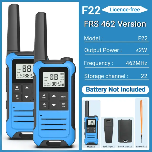 2PCS Baofeng F22 Portable Walkie Talkie Set - Image 26