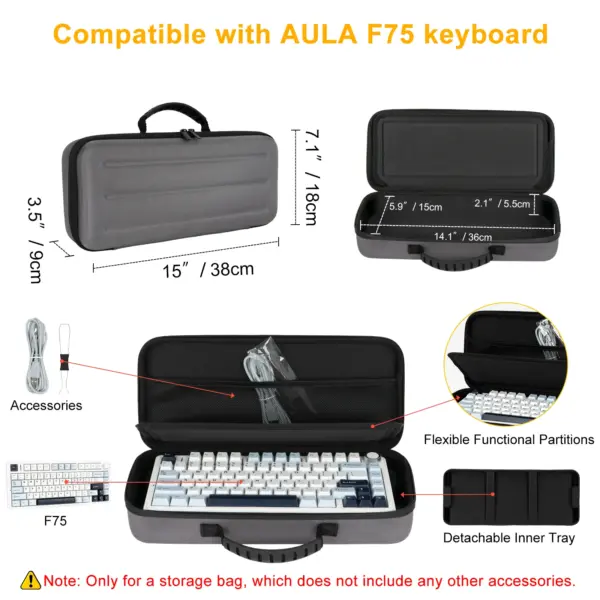 Aula F75 Portable Mechanical Keyboard Case Only - Image 3