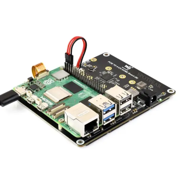 Raspberry Pi 5 PCIe to 4-CH NVMe Adapter Board - Image 5
