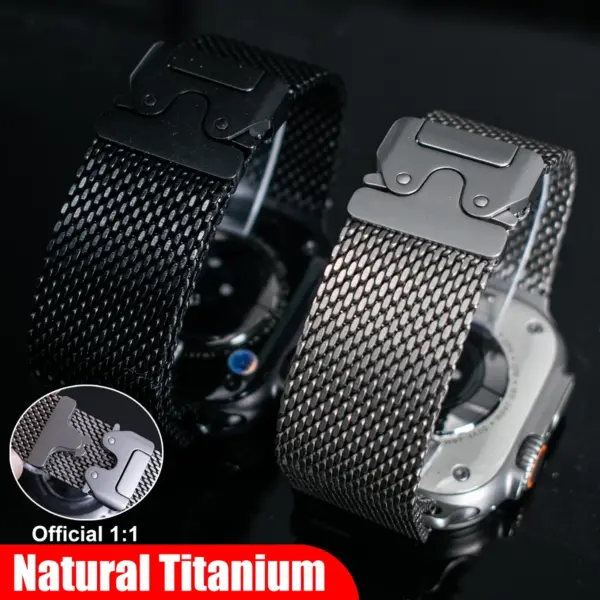 Titanium Milanese Loop Strap for Apple Watch - Image 2