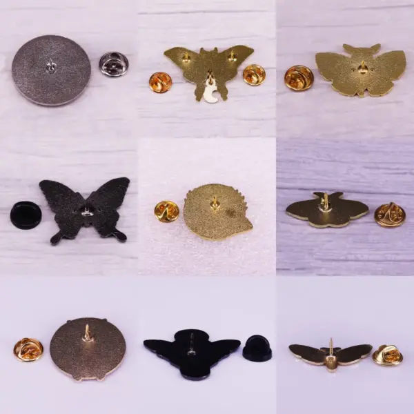 Gothic Skull Butterfly Enamel Brooch - Image 2