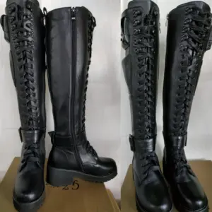 Women’s Gothic Zipper Knee High Boots with Chunky Heel 13 S8be64896cff64387872d68fd4d99aac9F