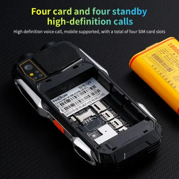 Q9 GSM 2G Network Rugged Mobile Phone with 4 SIM Slots - Image 4