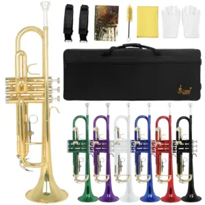 Gold-Plated Bb Trumpet with Case and Mouthpiece 20 S8bffd079101a4a79a29cce73141f525bJ