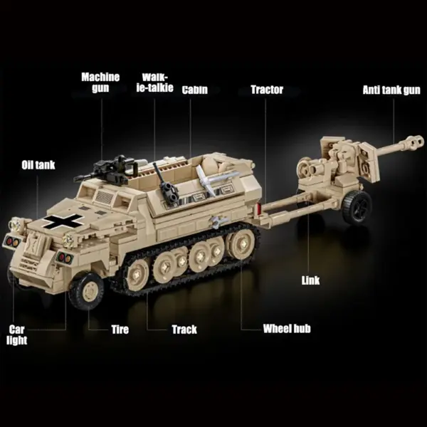 Military WW2 Armor Halftrack Building Blocks Set - Image 3
