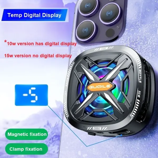 15W Mobile Phone Radiator Cooler Fan with Digital Display - Image 5