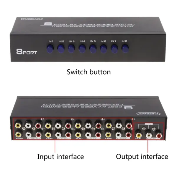 8-Port AV Audio Video Switcher Selector - Image 2
