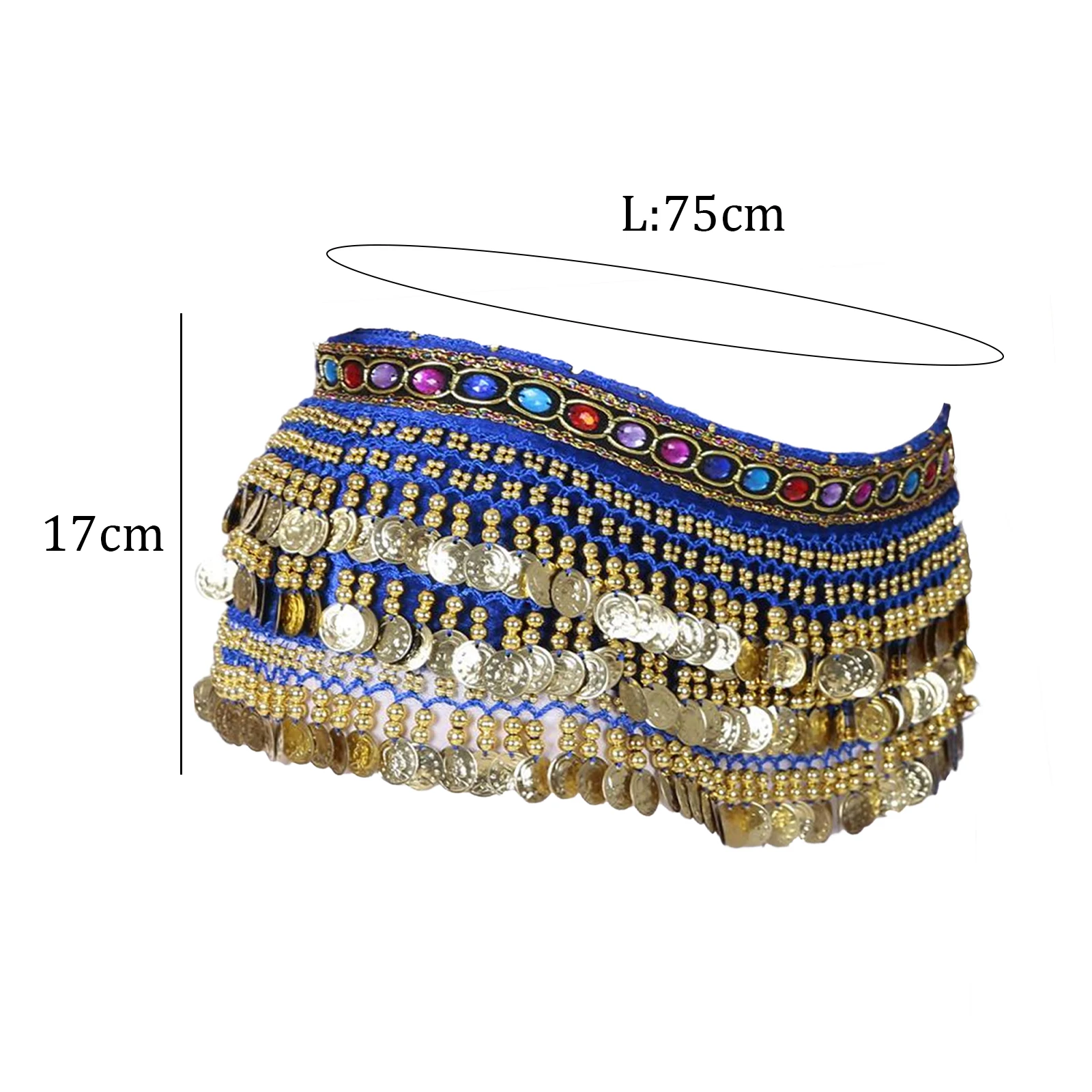 Elegant Velvet Belly Dance Coin Belt with Rhinestones 12 Elegant Velvet Belly Dance Coin Belt with Rhinestones - Image 12