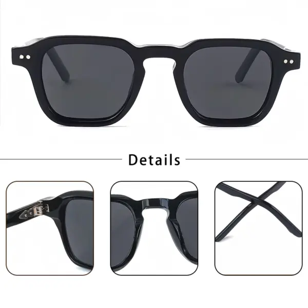 Square Acetate Polarized Sunglasses for Men - Image 5