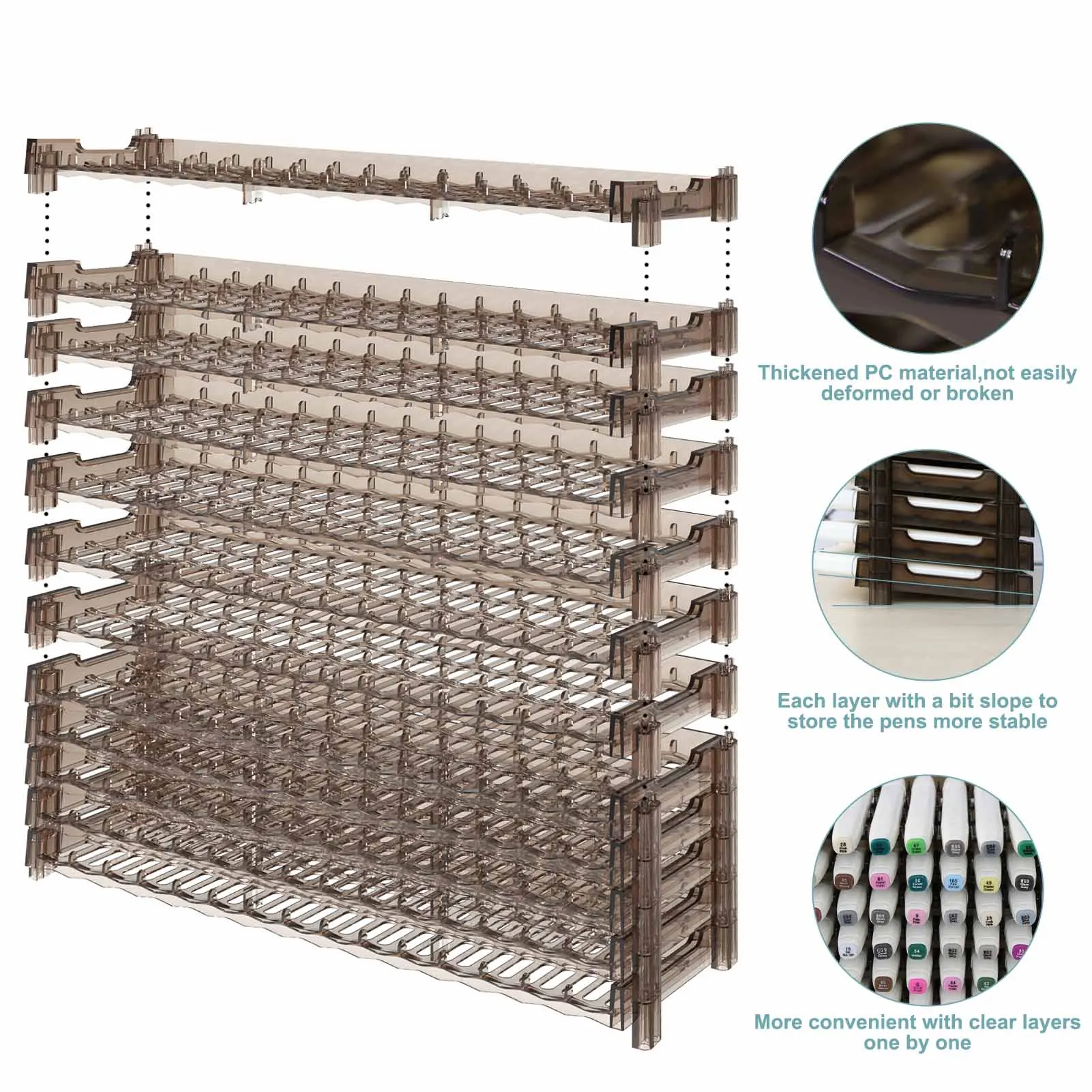 Evemodel 180 Slots Penholder Display Rack SN01 3 Evemodel 180 Slots Penholder Display Rack SN01 - Image 3