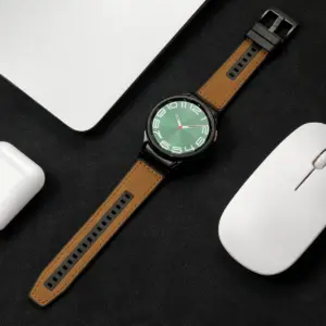 22mm Leather & Silicone Band for Samsung Galaxy Watch 6/5 28 S92ec46ac35a64496bf74cf5320754348i