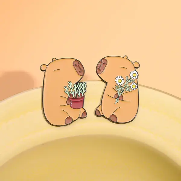 Cute Animal Capybara Enamel Pin Badge - Image 6
