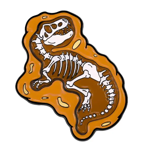 Cartoon Dinosaur Fossil Enamel Pin Vintage Brooch - Image 7