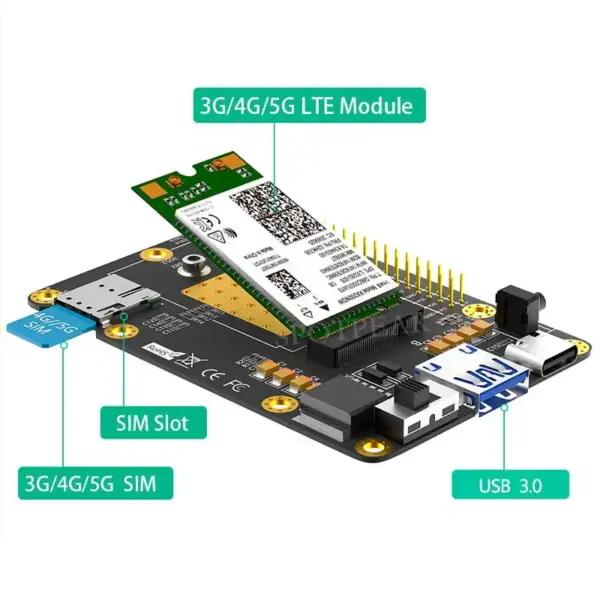 Raspberry Pi M.2 4G/5G LTE HAT Module - Image 3