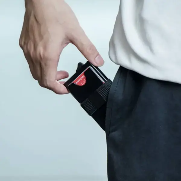 Slim RFID Blocking Pop Up Card Holder Wallet - Image 6