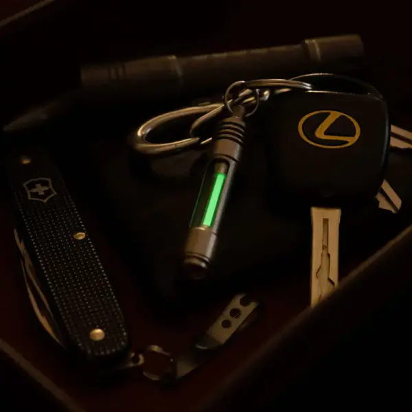 Titanium Luminous Keychain Light with Vial - Image 6