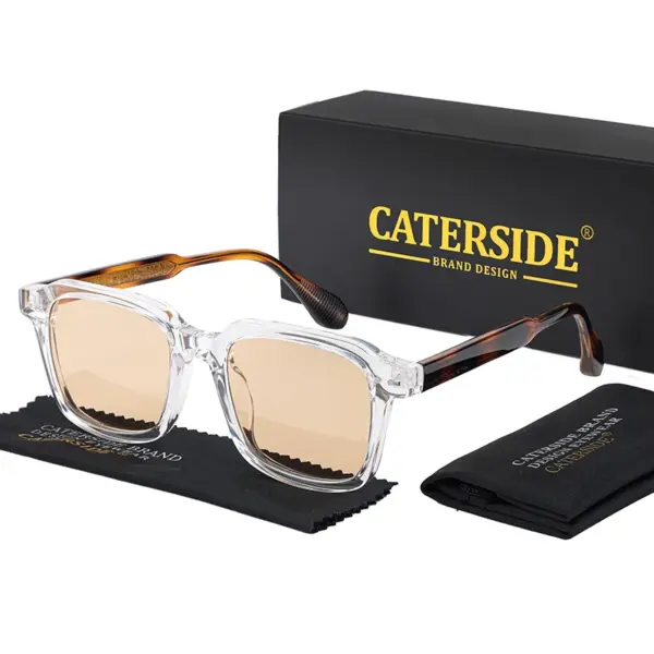 Retro Square Frame Sunglasses Men's Women’s Gradient Lenses - Image 7