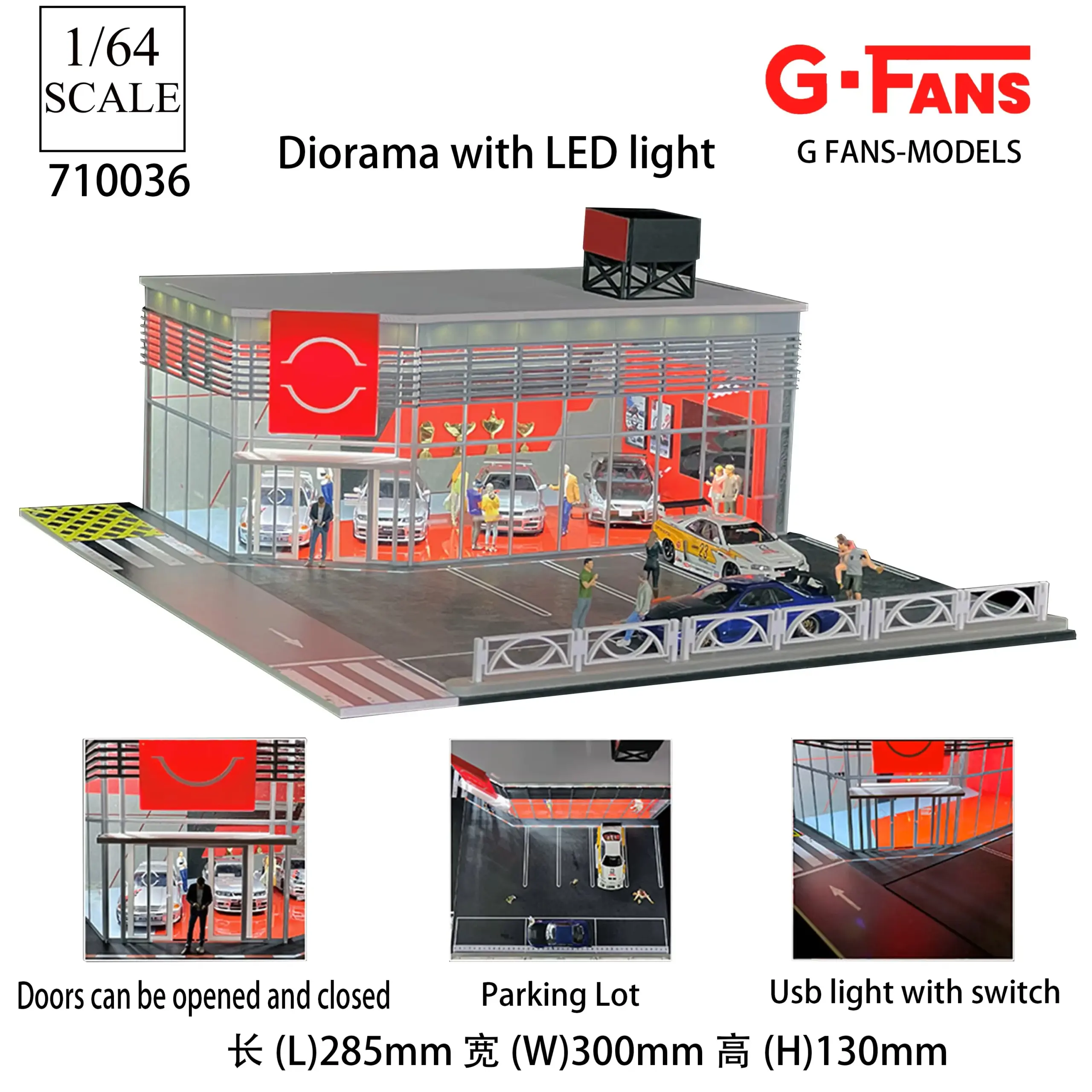 1:64 Scale LED Car Garage Diorama Model 28 1:64 Scale LED Car Garage Diorama Model - Image 28