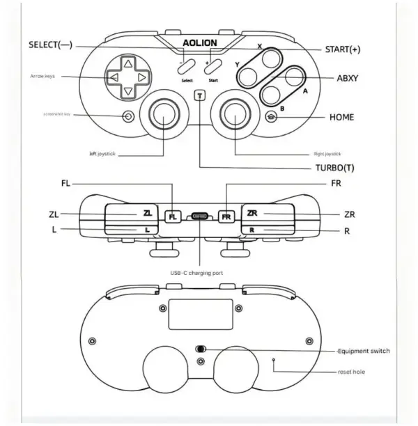 AOLION Wireless Bluetooth Gamepad Controller for PC - Image 6
