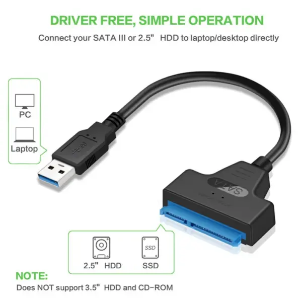 SATA to USB 3.0/Type-C Adapter Cable - Image 3