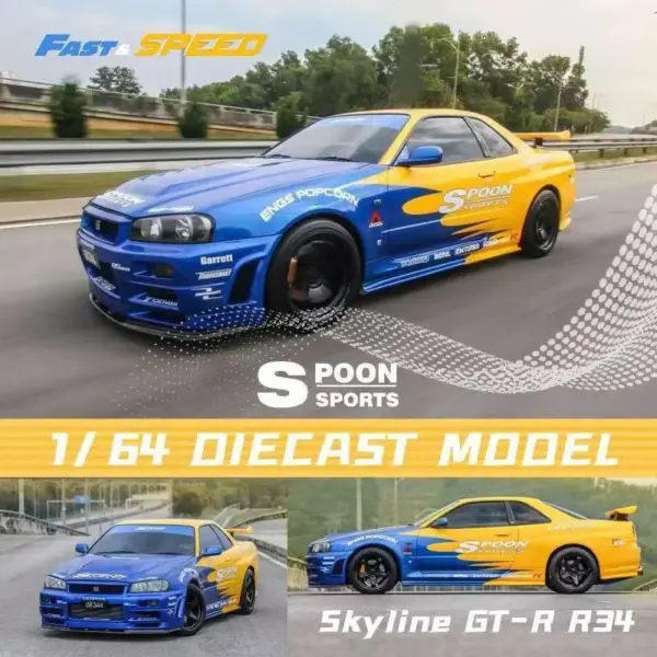 Fast Speed FS 1:64 Skyline GT-R R34 Diecast Model - Image 8