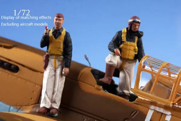 WWII Fighter Pilot Resin Miniature Set 1/72 Scale - Image 3